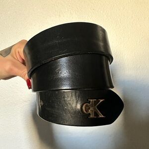 Vintage Calvin Klein Black Leather Belt